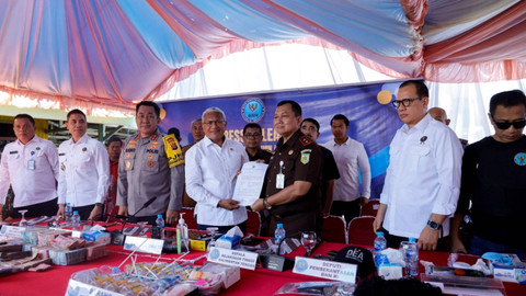 Konferensi Pers BNN usai penangkapan Bos Kartel asal Kalteng. Foto: Dok. BNN