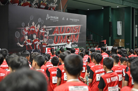 Pengumuman peraih Super Tiket Audisi Umum PB Djarum 2024 di GOR Djarum Jati, Kudus, Jawa Tengah, pada Sabtu (14/9). Foto: Dok. PB Djarum