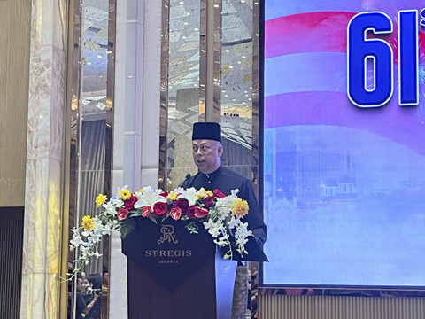 Dubes Malaysia untuk Indonesia, Dato' Syed Mohamad Hasrin Tengku Hussin, dalam National & Malaysia Day di St Regis Jakarta Selatan pada Rabu (18/9/2024). Foto: Tiara Hasna/kumparan