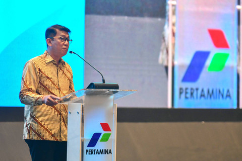 Direktur SPPU Pertamina A. Salyadi Saputra pada acara sinergi Pertamina dan Kementerian PPN/Bappenas dalam komitmen perencanaan transisi energi nasional dan kewilayahan untuk memastikan ketahanan energi di Jakarta, Selasa (17/9/2024). Foto: Dok. Pertamina