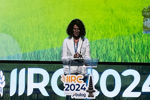 World Bank Country Director for Indonesia and Timor-Leste, Carolyn Turk di acara Indonesia International Rice Conference (IIRC) di Nusa Dua, Bali, Kamis (19/9/2024). Foto: Widya Islamiati/kumparan