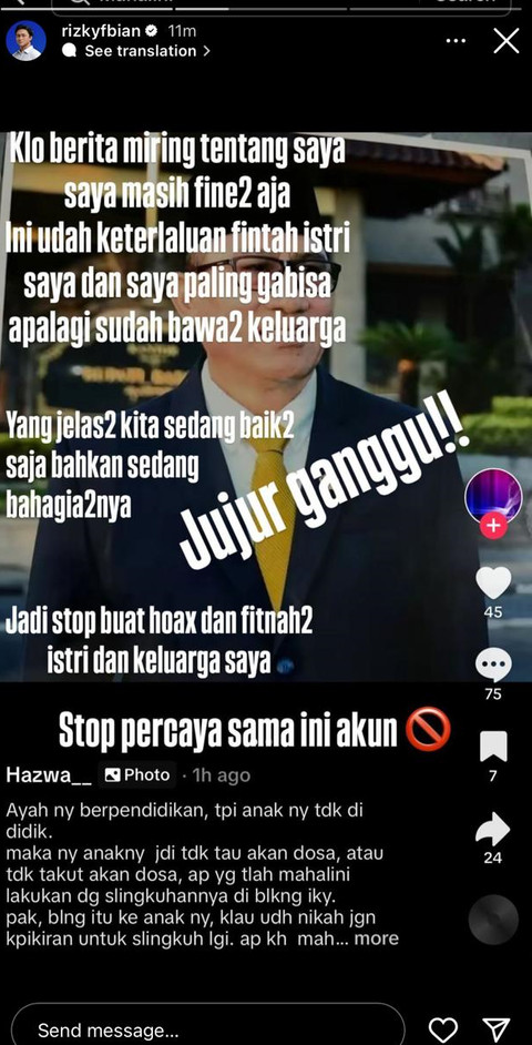 IG Story Rizky Febian
