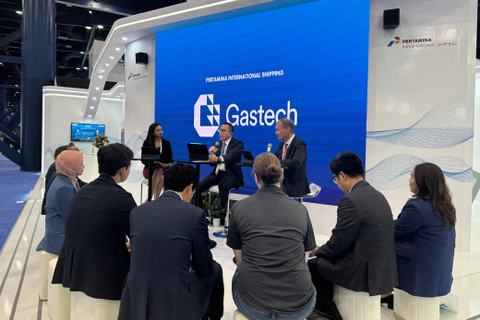 CEO PT Pertamina International Shipping (PIS) Yoki Firnandi di Gastech Houston 2024, Texas, AS, Sabtu (21/9/2024).  Foto: PIS