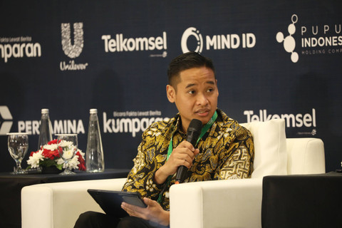 Marketing Planning Deputy General Manager Toyota Astra Motor Resha Kusuma Atmaja saat sesi panel kumparan Green Initiative Conference 2024 di Hotel Borobudur, Jakarta, Selasa (24/9/2024). Foto: Aditia Noviansyah/kumparan