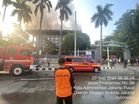 Kebakaran di Gedung Bakamla Foto: Dok. BPBD DKI Jakarta