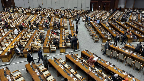 Suasana jelang rapat paripurna ke 8 masa persidangan I yang merupakan rapat terakhir DPR RI periode 2019-2024, Senin (30/9/2024). Foto: Haya Syahira/kumparan