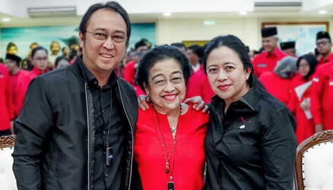 Ketum PDIP Megawati bersama dua anaknya: Prananda (kiri) dan Puan Maharani, 2024 Foto: Instagram/@puanmaharaniri