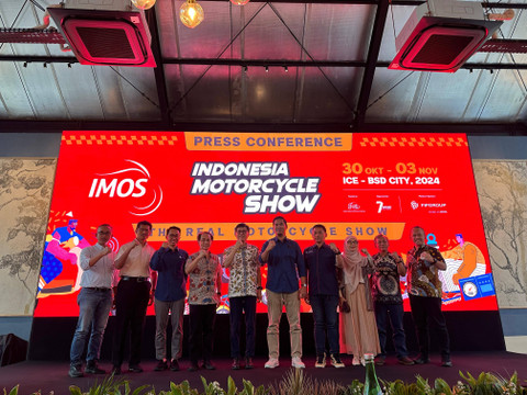 Konferensi pers Indonesia Motorcycle Show (IMOS) 2024 yang akan diselenggarakan 30 Oktober-3 November 2024. Foto: dok. Seven Event