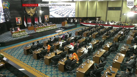 Suasana Rapat Paripurna DPRD Provinsi DKI Jakarta di Balai Kota, Jakarta, Jumat (4/10/2024). Foto: Youtube/DPRD Provinsi DKI Jakarta