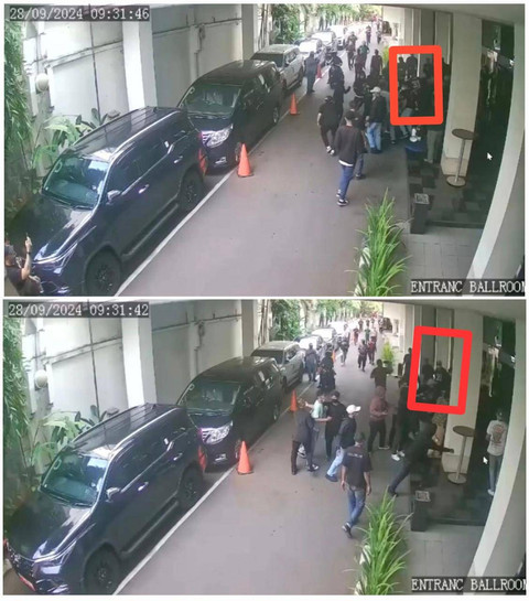 Rekaman CCTV pelaku pembubaran paksa Diskusi FTA ditangkap. Foto: dok istimewaa