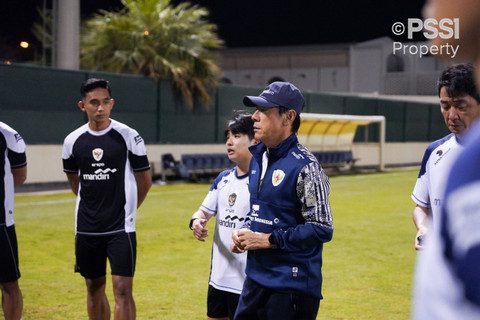 Suasana latihan Timnas Indonesia di Bahrain. Foto: PSSI