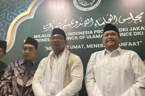 Calon Gubernur Jakarta Ridwan Kamil dalam pertemuan dengan Majelis Ulama Indonesia (MUI), Islamic Center Koja, Jakarta Utara, Selasa (8/10/2024). Foto: Alya Zahra/Kumparan