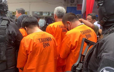 Para tersangka yang diamankan BNN, Foto : Abdullah Toriq/Urban Id