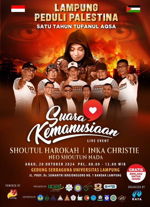 Konser Suara Kemanusiaan di Lampung: Peringati Satu Tahun Tufanul Aqsha. | Foto: Istimewa