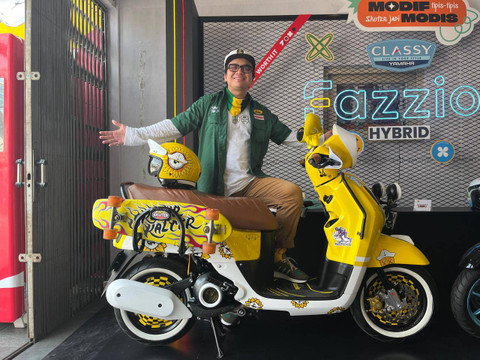 Modifikasi motor kalcer dari Yamaha Fazzio. Foto: Fitra Andrianto/kumparan