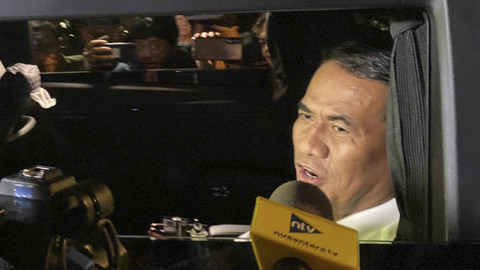 Menteri Pertanian Amran Sulaiman usai pembekalan oleh presiden terpilih, Prabowo Subianto di Pendopo Garuda Yaksa, Hambalang, Rabu (16/10/2024). Foto: Abid Raihan/kumparan