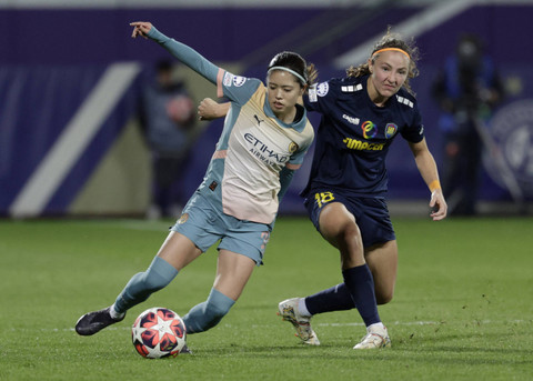 St. Polten lawan Manchester City dalam pertandingan Liga Champions wanita. Foto: Leonhard Foeger/Reuters 