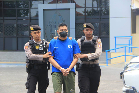 EWN saat dihadirkan di konferensi pers di Mapolres Bantul. Foto: Polres Bantul