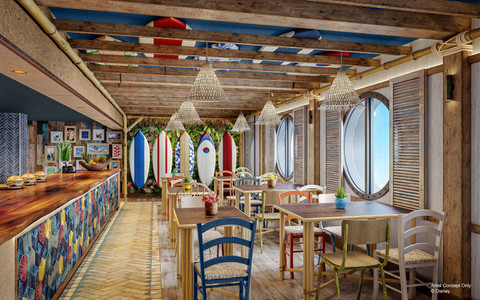 Restoran di Disney Cruise Line yang terinspirasi dari film Lilo and Stitch. Foto: Disney Cruise Line