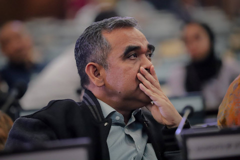 Ketua MPR RI Ahmad Muzani menghadiri gladi bersih Sidang Paripurna dengan agenda pelantikan Presiden dan Wakil Presiden di Gedung Nusantara, Kompleks MPR/DPR, Jakarta, Sabtu (19/10/2024). Foto: Jamal Ramadhan/kumparan