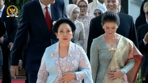 Titiek Soeharto tiba menghadiri Pelantikan Presiden dan Wakil Presiden periode 2024-2029 di Gedung Nusantara, kompleks Parlemen, Senayan, Jakarta, Minggu (20/10/2024).  Foto: Youtube/MPRGOID