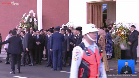 Menteri Kabinet Indonesia Maju di Base Ops Lanud Halim Perdanakusuma, Jakarta, Minggu (20/10/2024). Foto: YouTube/Sekretariat Presiden