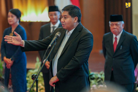 Menteri Perumahan dan Kawasan Permukiman (PKP) Maruarar Sirait pada serah terima jabatan di Jakarta, Senin malam (21/10/2024). Foto: Dok. Istimewa