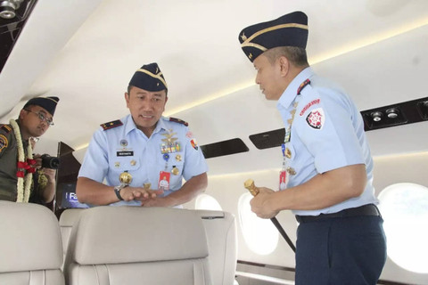 Interior Pesawat Falcon 8X A-0802 milik TNI Angkatan Udara. Foto: Dok. TNI AU