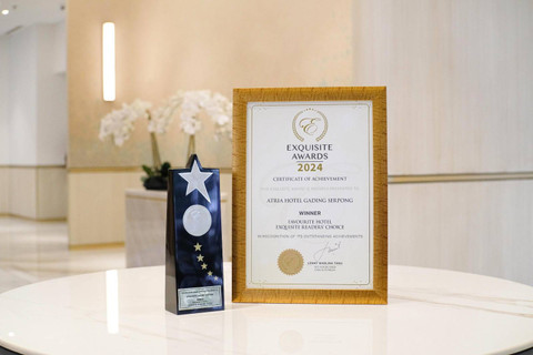 Penghargaan Favourite Hotel ajang Exquisite Readers Choice Awards 2024 berdasarkan hasil pemilihan pembaca. Foto: dok Parador Hotels & Resorts