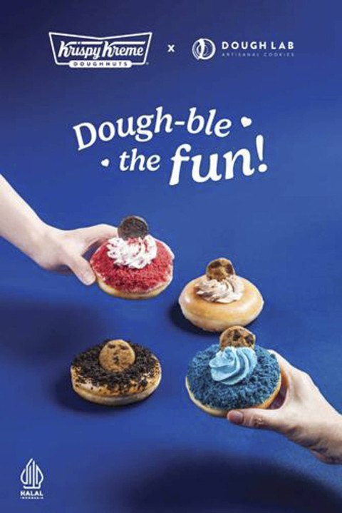 Kolaborasi unik donat Krispy Kreme dan cookies Dough Lab dengan empat varian rasa. Foto: Dok.Krispy Kreme