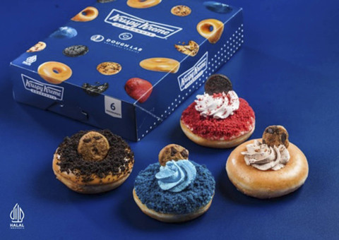 Kolaborasi unik donat Krispy Kreme dan cookies Dough Lab dengan empat varian rasa. Foto: Dok.Krispy Kreme