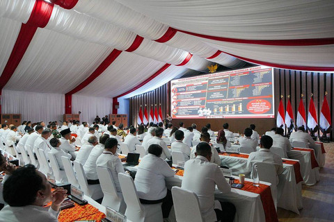 Suasana retreat Kabinet Merah Putih di Akademi Militer Magelang, Jawa Tengah, Jumat (25/10/2024). Foto: Instagram/ @listyosigitprabowo