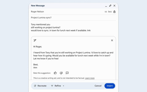 Fitur Help me write di Gmail. Foto: Google