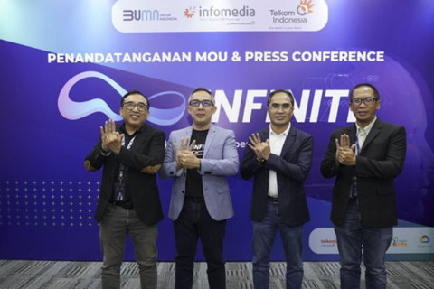 Press Conference acara Infomedia Conference "INFINITE - Infomedia Insight for Technology Excellence" di Auditorium Telkom Landmark Tower, Jakarta Selatan pada Rabu, (30/10/2024).    Foto: Dok. Telkom