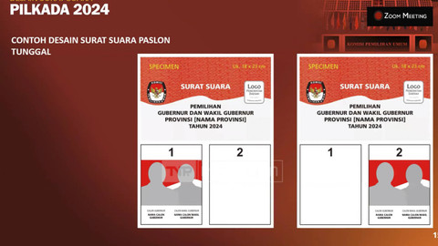Contoh Surat Suara Pilkada 2024. Foto: Youtube/ TVR Parlemen