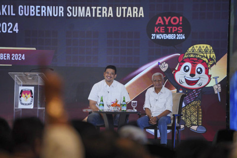 Paslon 01 Pilgub Sumut, Bobby Nasution-Surya di Grand Mercure Hotel, Rabu (30/10/2024). Foto: Dok. Istimewa