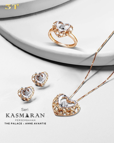 Perhiasan emas 18K dari koleksi KASMARAN The Palace Jeweler bersama Anne Avantie. Foto: Instagram/thepalace_id