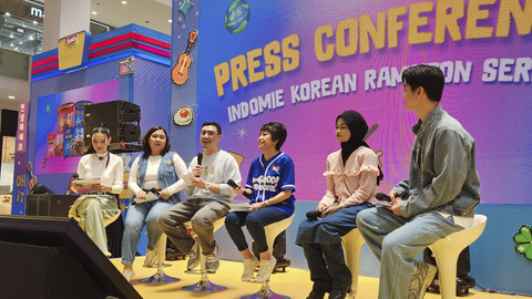 Peluncuran Korean Ramyeon Series dan pengumuman NewJeans sebagai global brand ambassador Indomie terbaru (31/10/24). Foto: Azalia Amadea/kumparan 