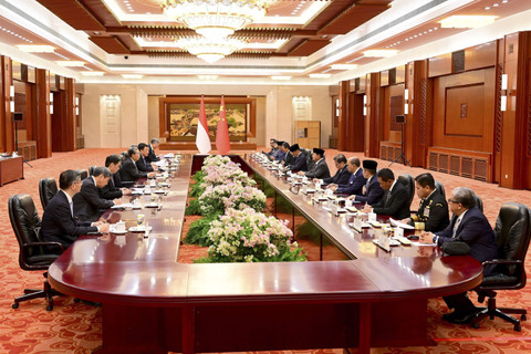 Suasana saat Presiden Prabowo bertemu Zhao Leji di Beijing, Sabtu (9/11/2024). Foto: Dok. Muchlis Jr - Biro Pers Sekretariat Presiden