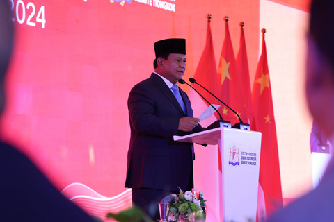 Presiden Prabowo di acara Indonesia-China Business Forum 2024 di Beijing, China. Foto: Dok. Istimewa