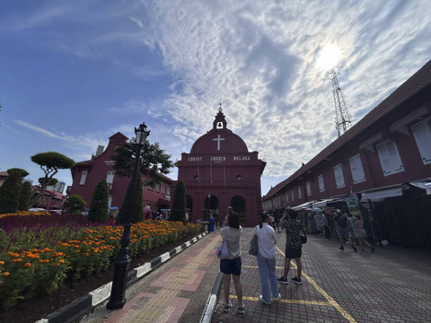 Setapak jalan dengan suasana heritage city Melaka. Foto: Hedi/kumparan