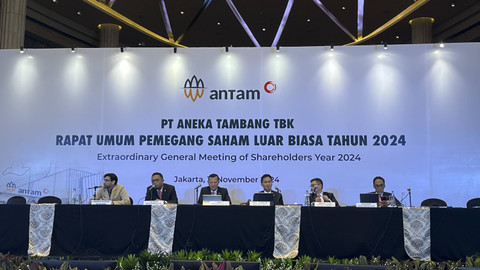 Rapat Umum Pemegang Saham Luar Biasa (RUPSLB) tahun 2024 PT Antam Tbk (Persero) di Hotel Kempinski Jakarta, Rabu (13/11/2024). Foto: Fariza Rizky Ananda/kumparan