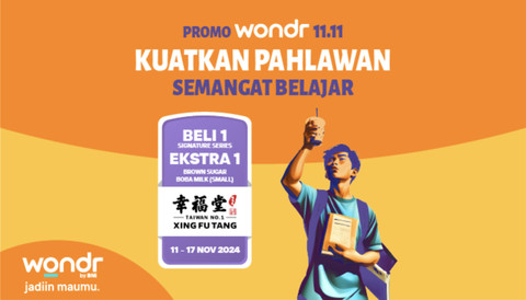 wondr by BNI menghadirkan promo Beli 1 Ekstra 1 untuk Brown Sugar Boba Milk di semua outlet Xing Fu Tang di momen 11.11. Foto: Dok. BNI 