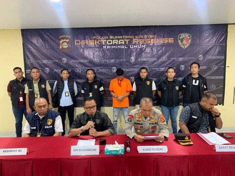 Polda Sumsel saat merilis penangkapan pelaku pembunuhan wanita hamil, Foto : IstIst