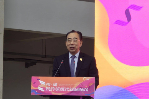 Pimpinan China Public Diplomacy Association (CPDA), Wu Hailong, di China-ASEAN Gen Z Youth Festival and Cultural Exchange di Provinsi Yunnan, China. Foto: Nadia Riso/kumparan