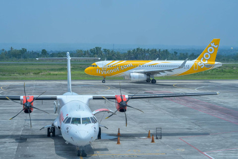 Sejumlah pesawat berada di apron Bandara Internasional Lombok, di Kecamatan Pujut, Praya, Lombok Tengah, NTB, Jumat (15/11/2024). Foto: Ahmad Subaidi/Antara