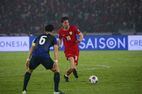 Pemain Timnas Indonesia Thom Haye pada pertandingan Kualifikasi Piala Dunia 2026 melawan Timnas Jepang di Stadion Utama Gelora Bung Karno, Jakarta, Jumat (15/11/2024).   Foto: Aditia Noviansyah/kumparan