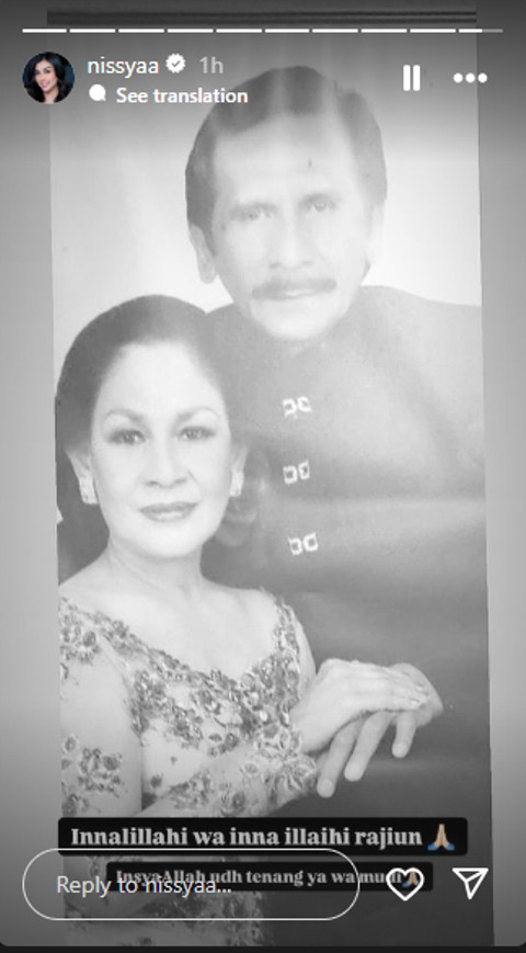 Piet Pagau dan istri. Foto: IG Story Nisya Ahmad