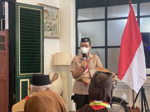 Ketua Kwarda DIY, GKR Mangkubumi, saat memberikan sambutan dalam acara penutupan workshop Kwarnas Pramuka di Ndalem Poenakawan, Sabtu (16/11). Foto: Resti Damayanti/Pandangan Jogja