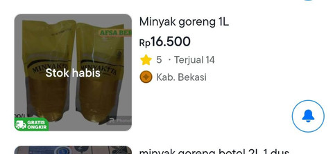 Harga Minyakita per liter di e-commerce, Minggu (17/11) dok: kumparan
